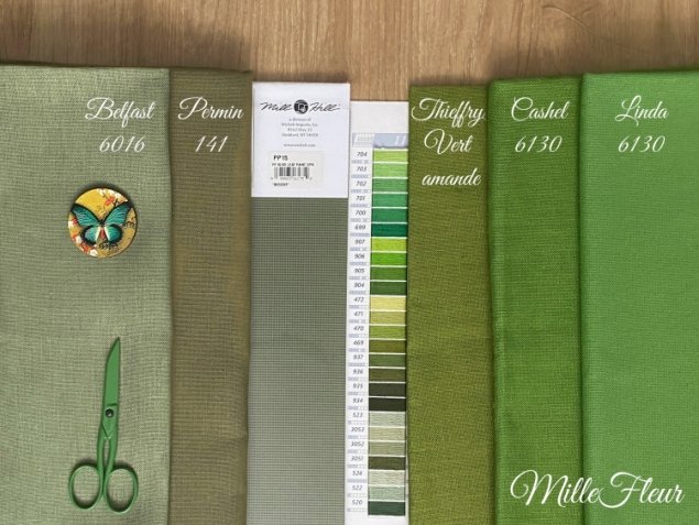 Conversion for Mill Hill PP15 perforated paper in Zweigart, Thieffry, Permin fabrics