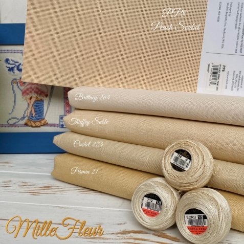 Conversion for Mill Hill PP8 perforated paper in Zweigart, Thieffry, Permin fabrics